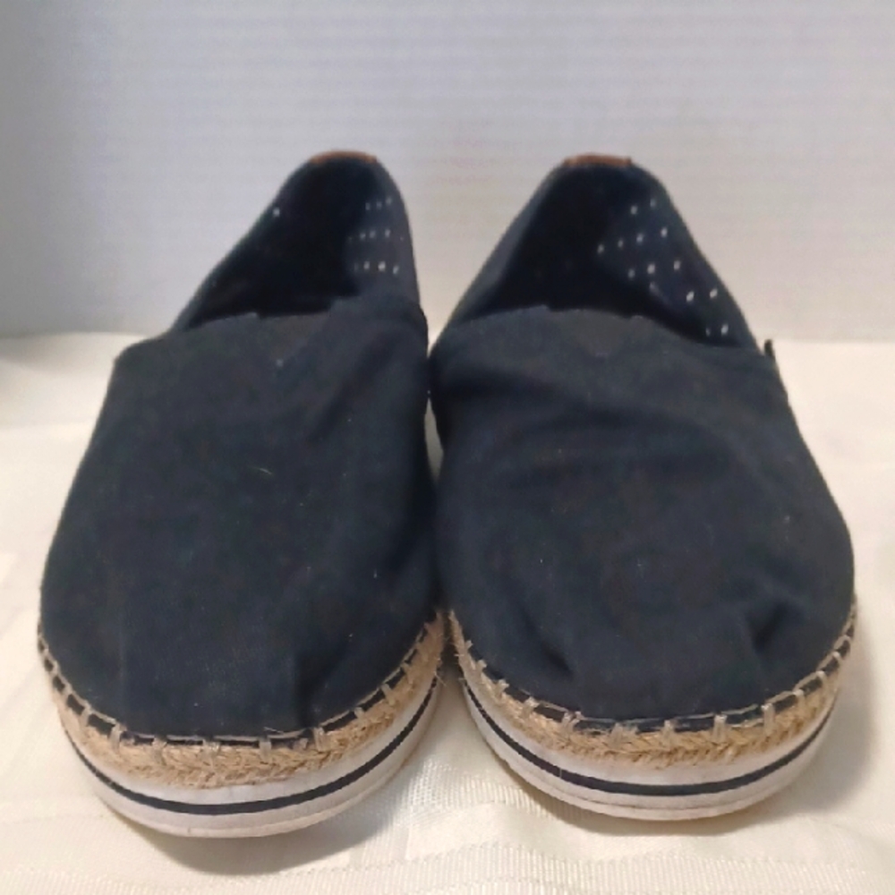 Bobs Memory Foams, by Sketchers, Black Espadrille Shoes Sz 8
